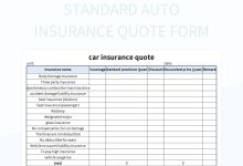 Standard Auto Insurance Quote Form Excel Template And Google Sheets ...